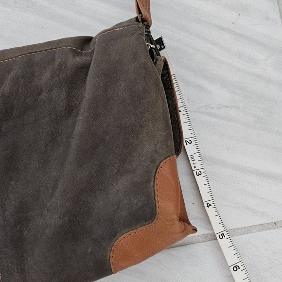 BUSH The Australian Collection Brown And Tan Kangaroo Leather Crossover Boho Bag - Picture 12 of 15